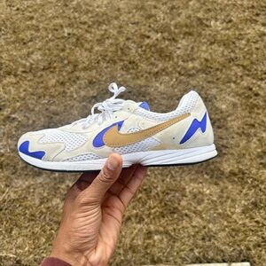 Nike Cream, Blue & Gold Suede-Accent Runner